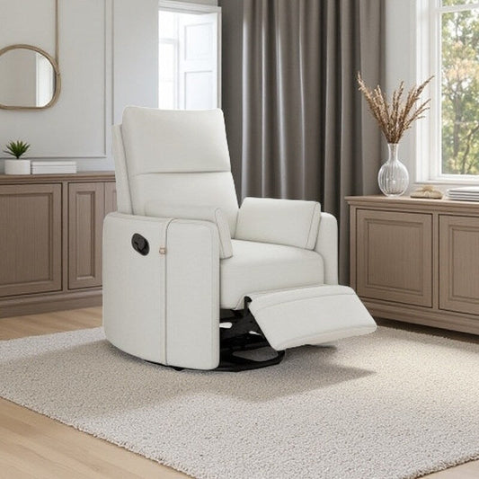Manual Upholstered Swivel Rocker Recliner with 360° Rotation, Adjustable Backrest, and Removable Support Pillows