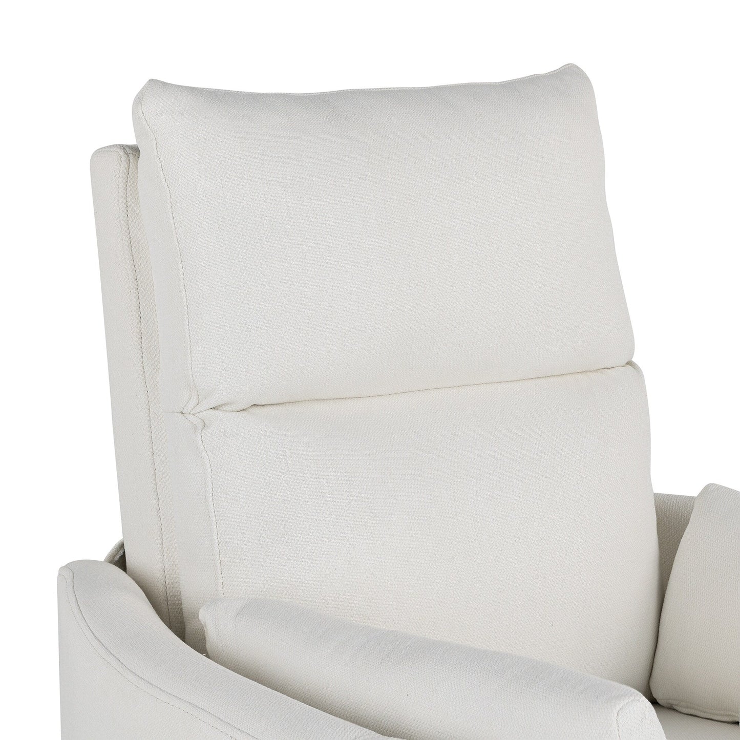 Manual Upholstered Swivel Rocker Recliner with 360° Rotation, Adjustable Backrest, and Removable Support Pillows