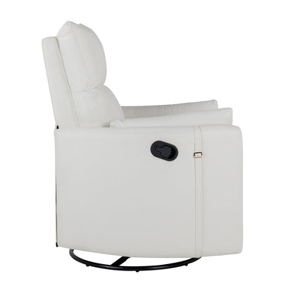 Manual Upholstered Swivel Rocker Recliner with 360° Rotation, Adjustable Backrest, and Removable Support Pillows
