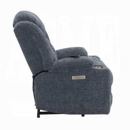 Mario Power Recliner Chair with Lift, Heating, Massage, Blue Velvet