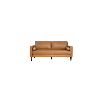 Marisa Genuine Oversized Mid-Century Leather Sofa, Wooden Legs Sectional Sofa, Superior Comfort for Living Room