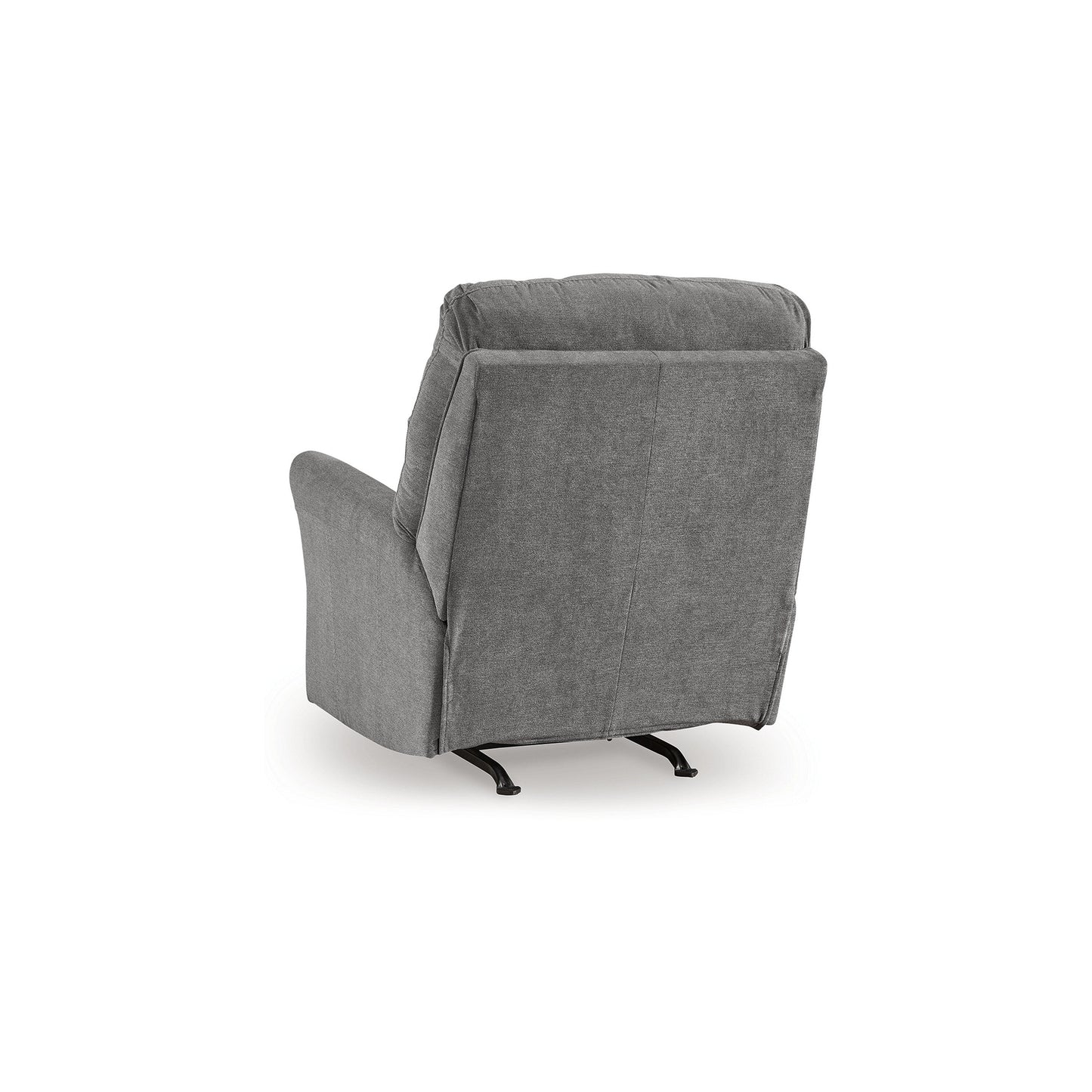 Marlow Manual Recliner Chair, Pull Rocking Motion, Gray Polyester