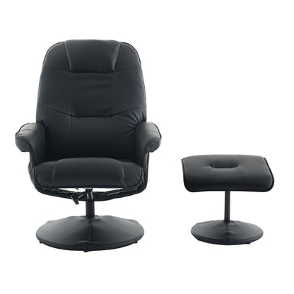 Massage Recliner Chair with Ottoman, 360° Swivel Reclining Chair with Wrapped Base, Seat Heating and Adjustable Backrest