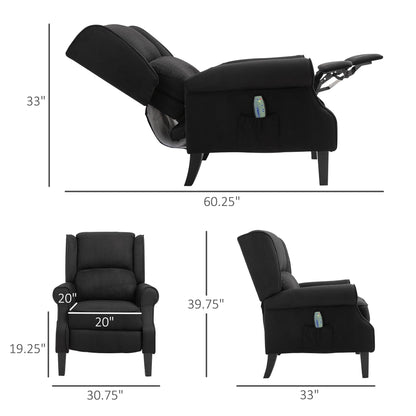 Massage Recliner Sofa with Heat Function, Remote Control