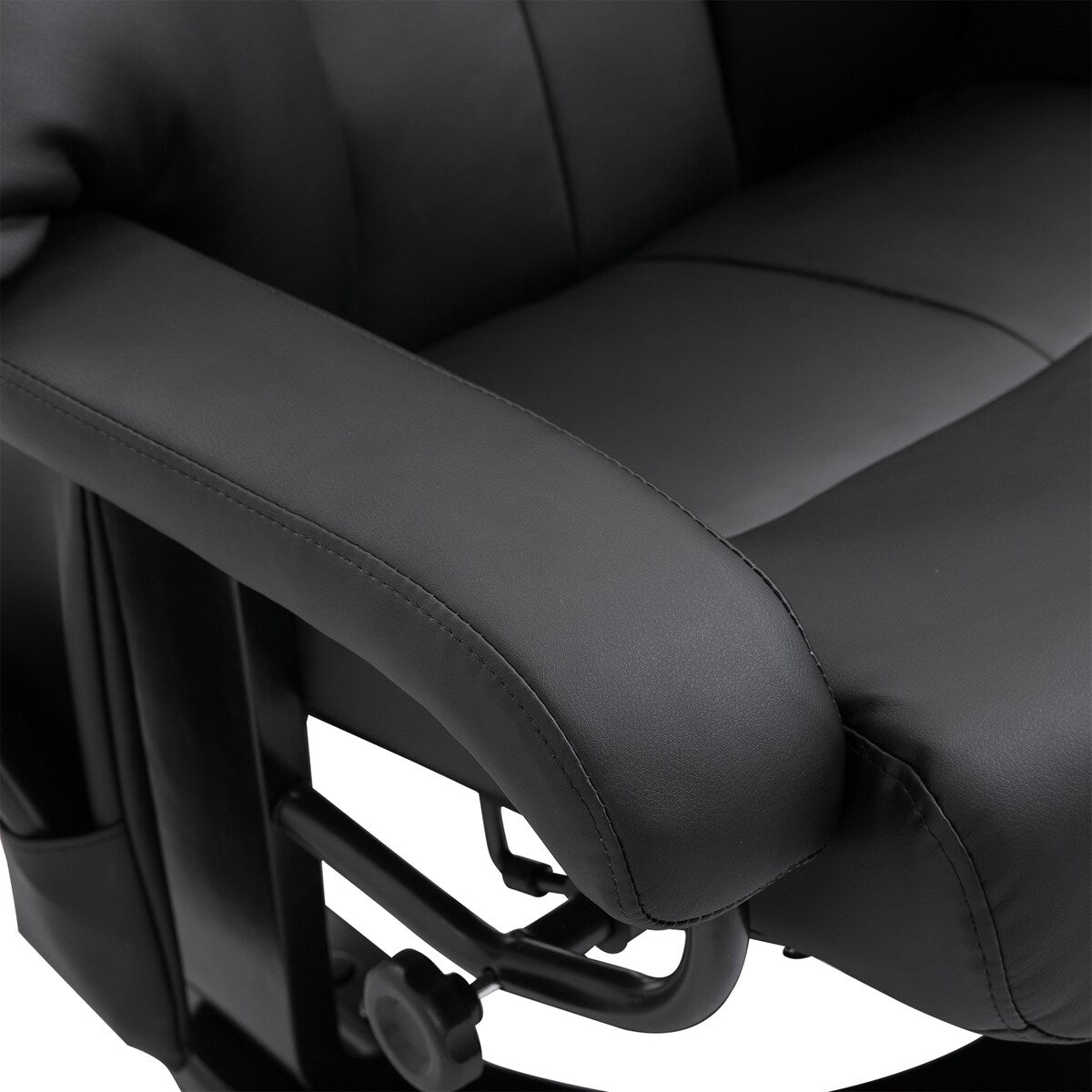 Massage Recliner in PU Leather with Footstool and 360? Swivel Function