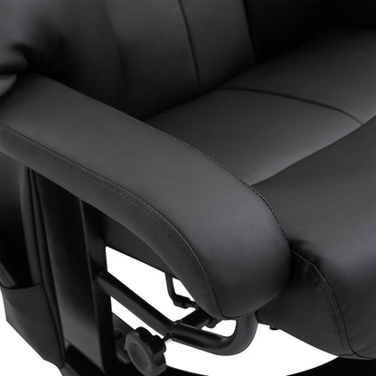 Massage Recliner in PU Leather with Footstool and 360? Swivel Function