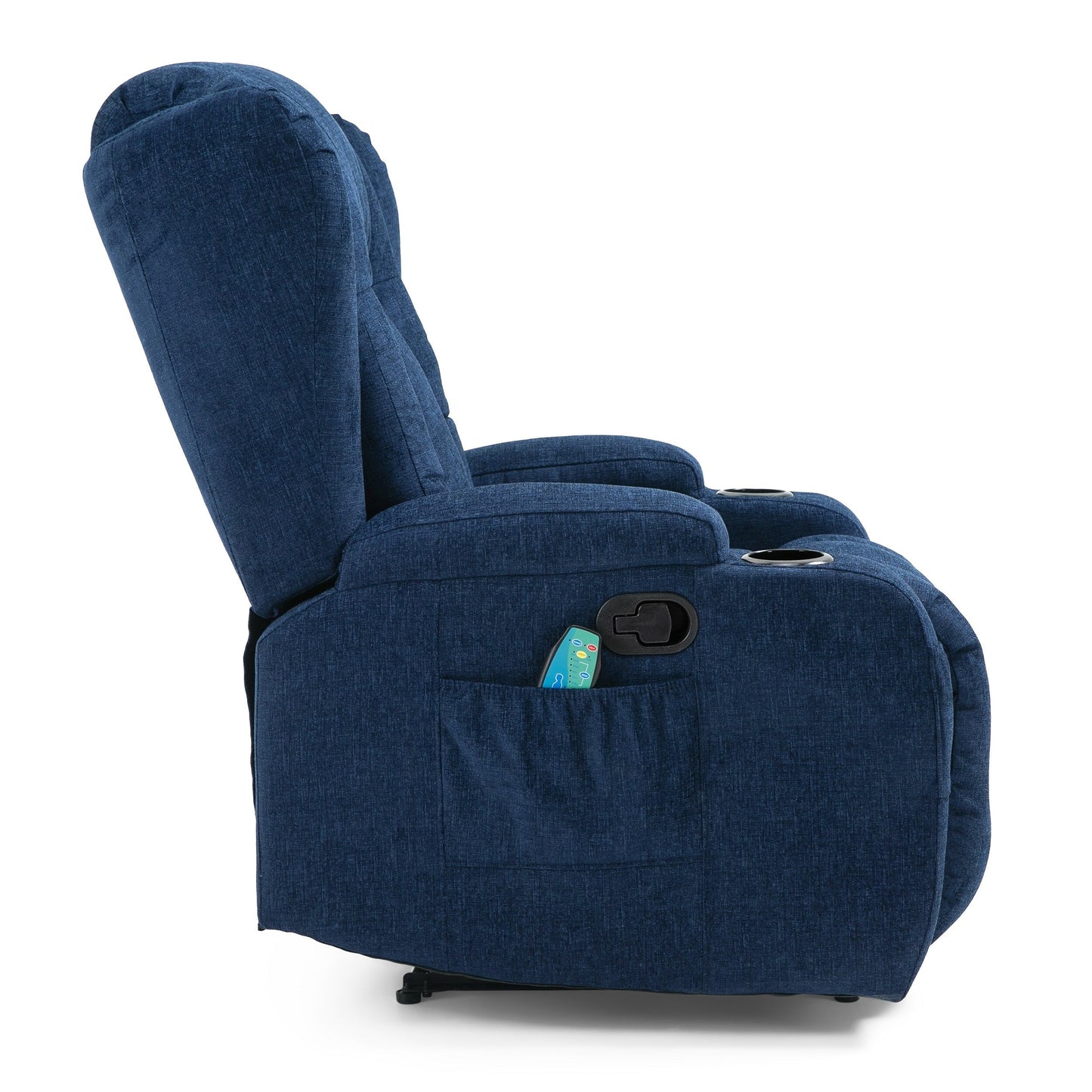 Massage Recliner with Heating, 5 Modes, Cup Holders, Remote Control, and Manual Reclining Feature