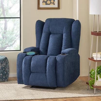 Massage Recliner with Heating, 5 Modes, Cup Holders, Remote Control, and Manual Reclining Feature