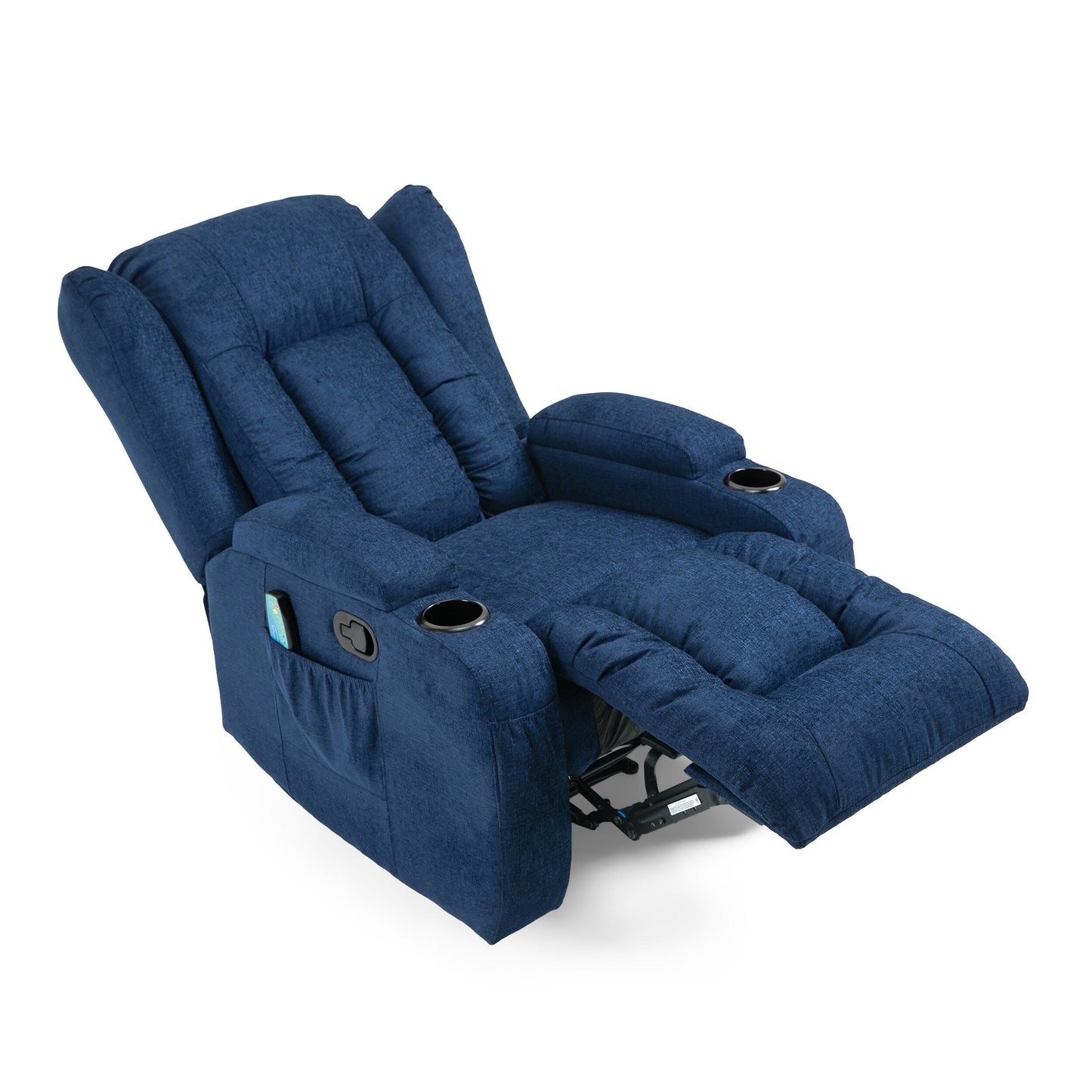 Massage Recliner with Heating, 5 Modes, Cup Holders, Remote Control, and Manual Reclining Feature