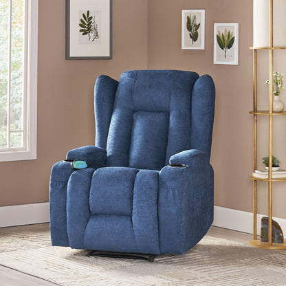 Massage Recliner with Heating, 5 Modes, Cup Holders, Remote Control, and Manual Reclining Feature