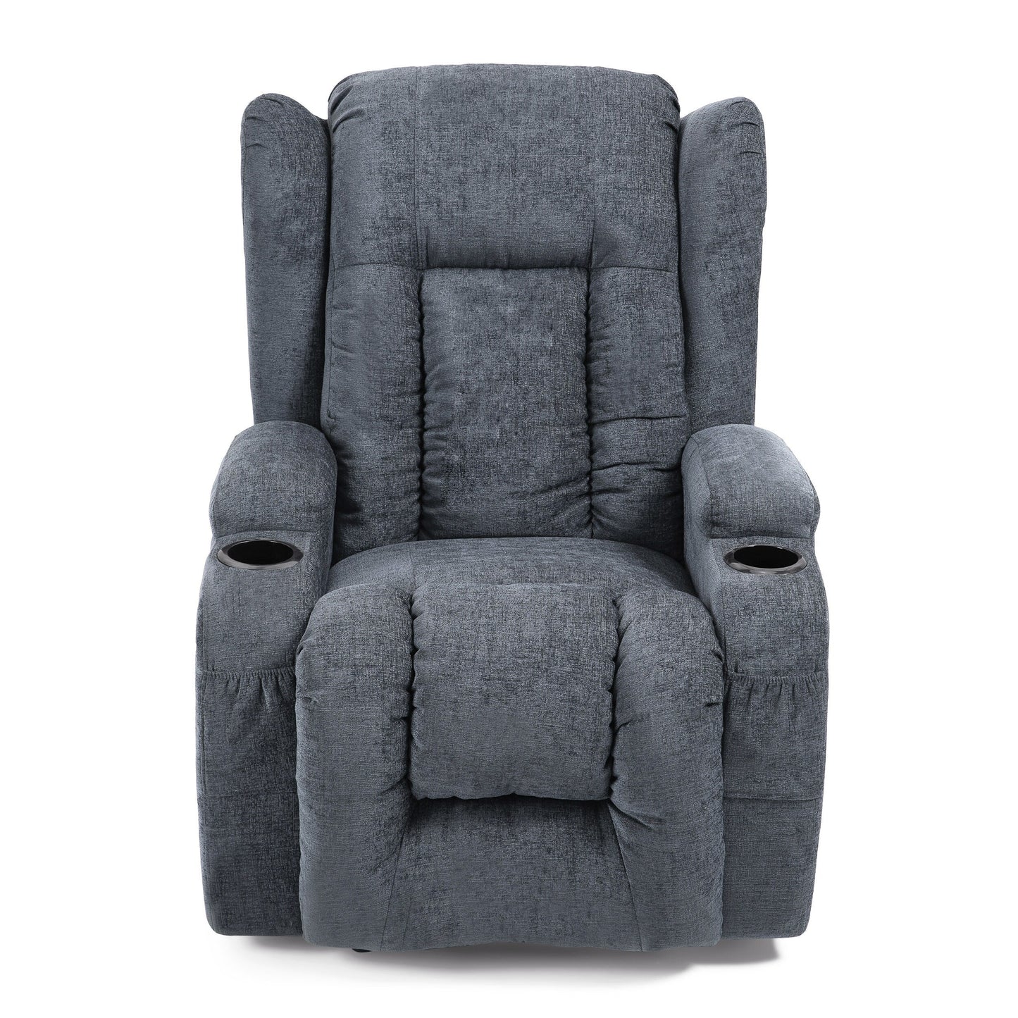 Massage Recliner with Heating, 5 Modes, Cup Holders, Remote Control, and Manual Reclining Feature