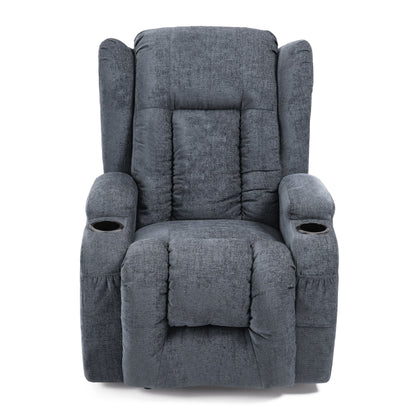 Massage Recliner with Heating, 5 Modes, Cup Holders, Remote Control, and Manual Reclining Feature