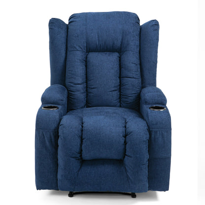Massage Recliner with Heating, 5 Modes, Cup Holders, Remote Control, and Manual Reclining Feature