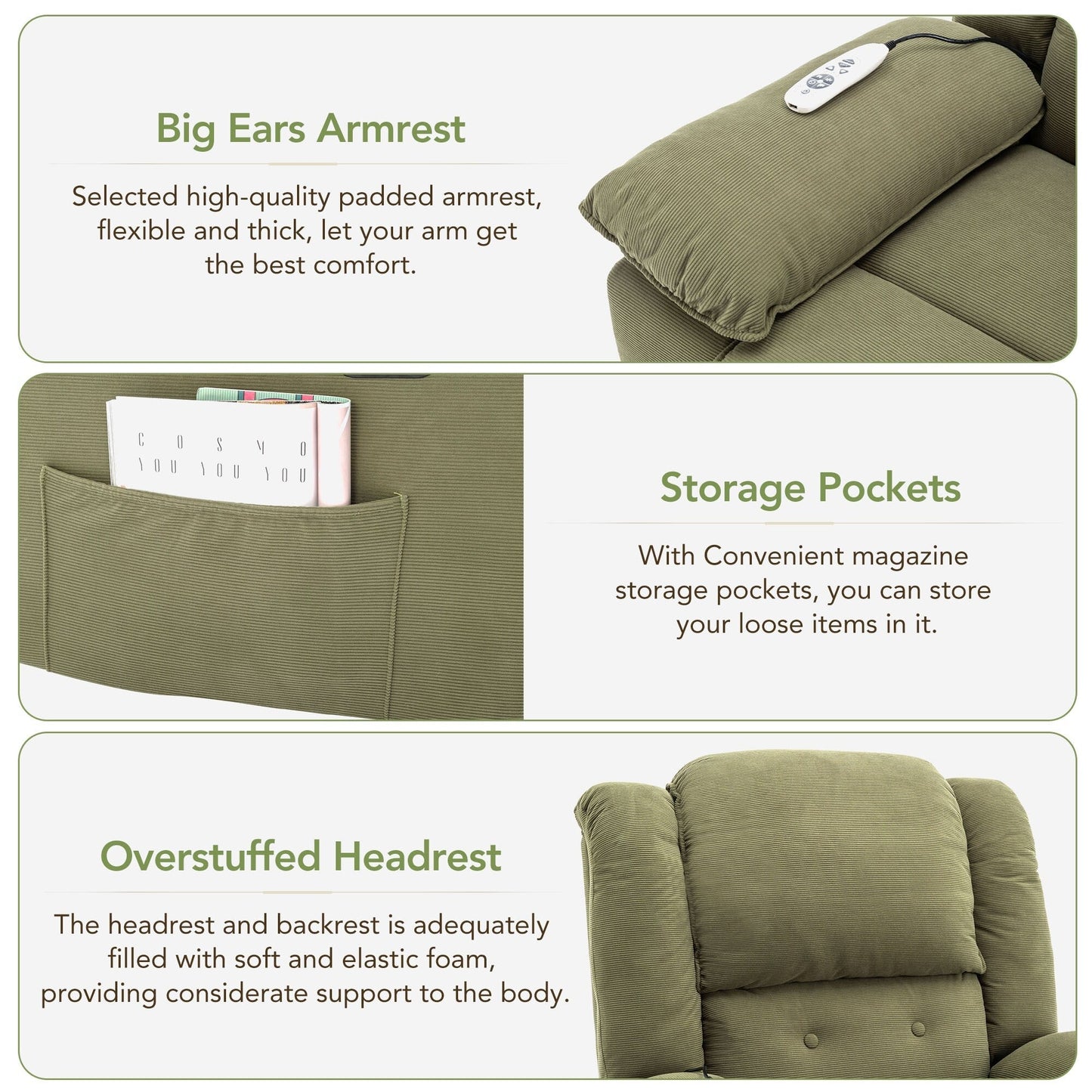 Massage Recliner,Power Lift Chair for Elderly