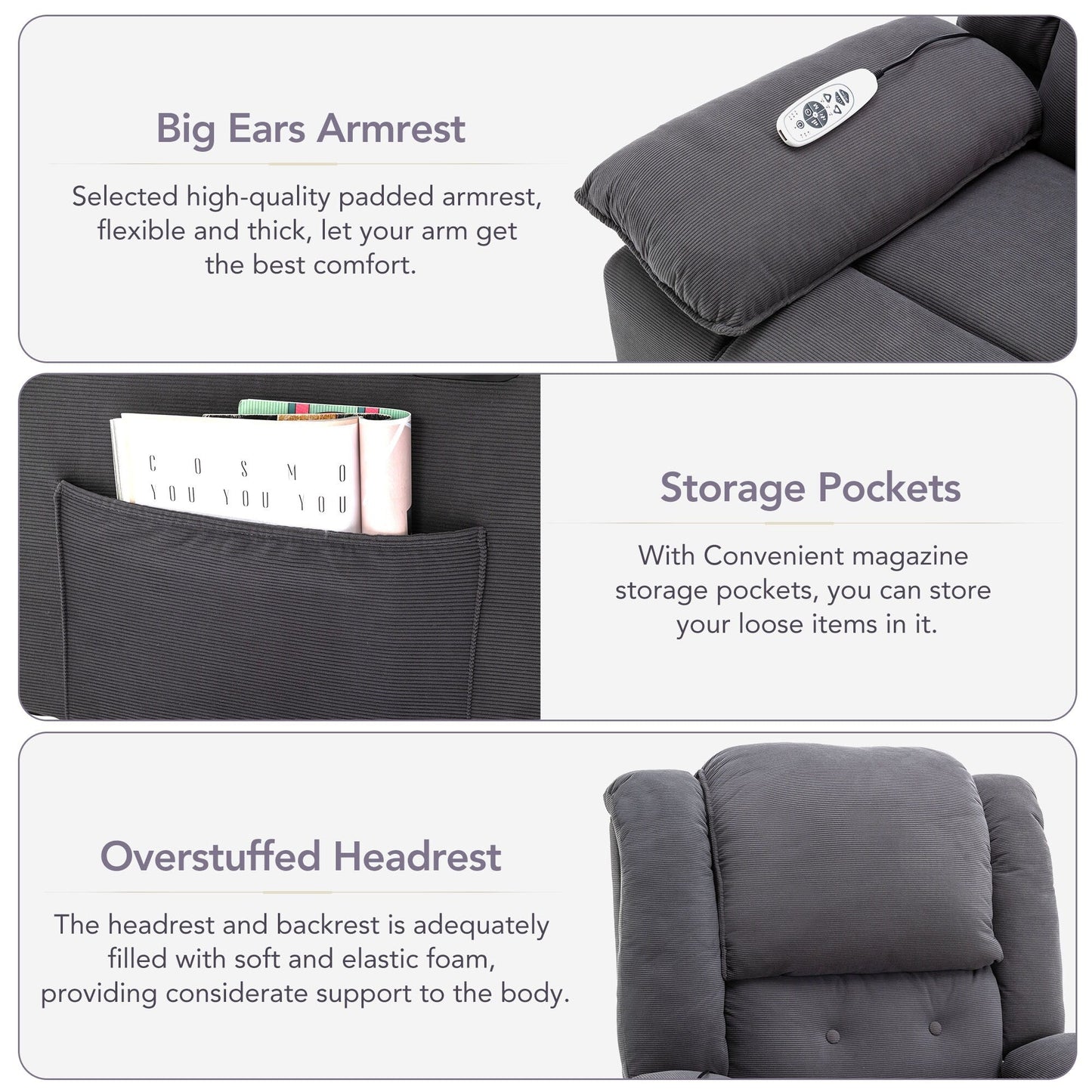 Massage Recliner,Power Lift Chair for Elderly