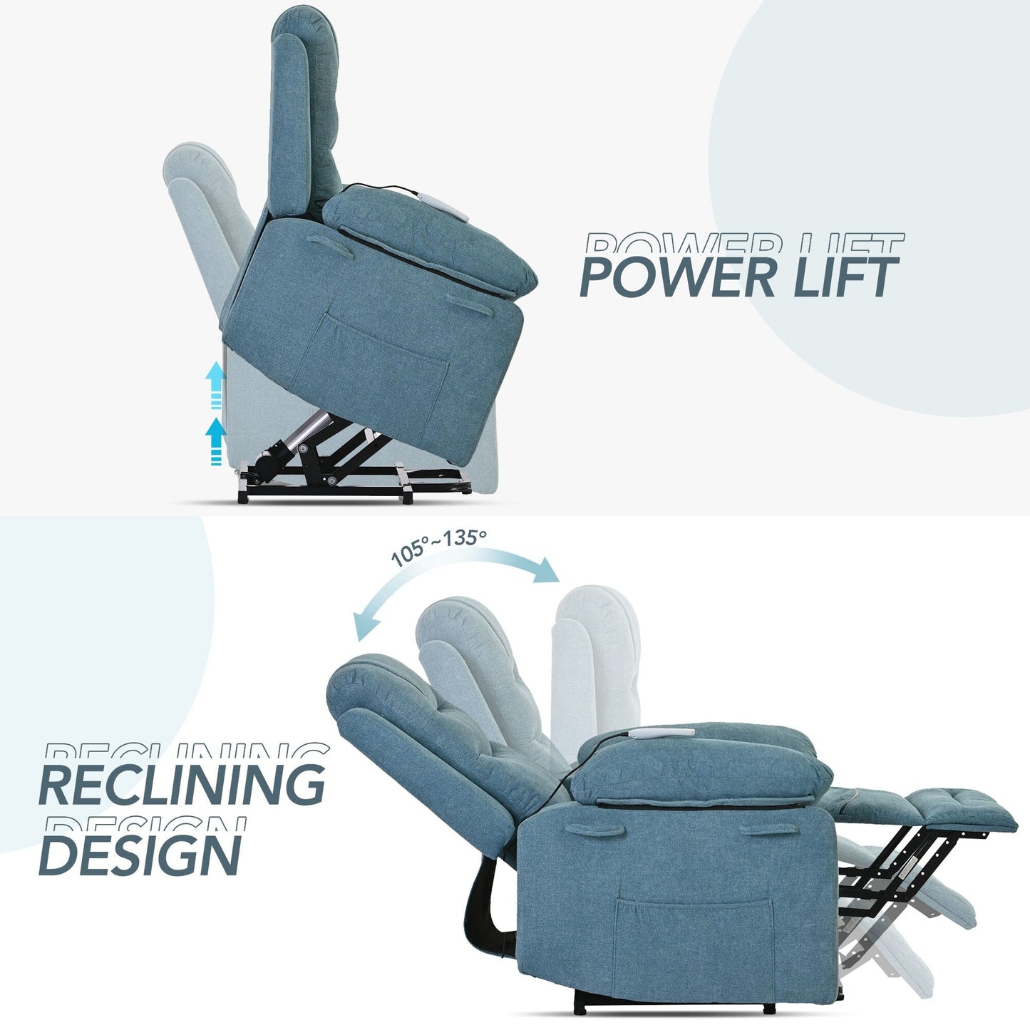 Massage Recliner,Power Lift Chair for Elderly