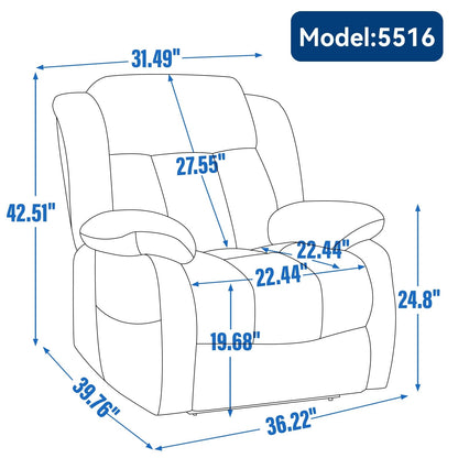 Medium-Sized Electric Power Lift Recliner Chair in Genuine Leather with Dual Motors, 8-Point Massage, Lumbar Heating