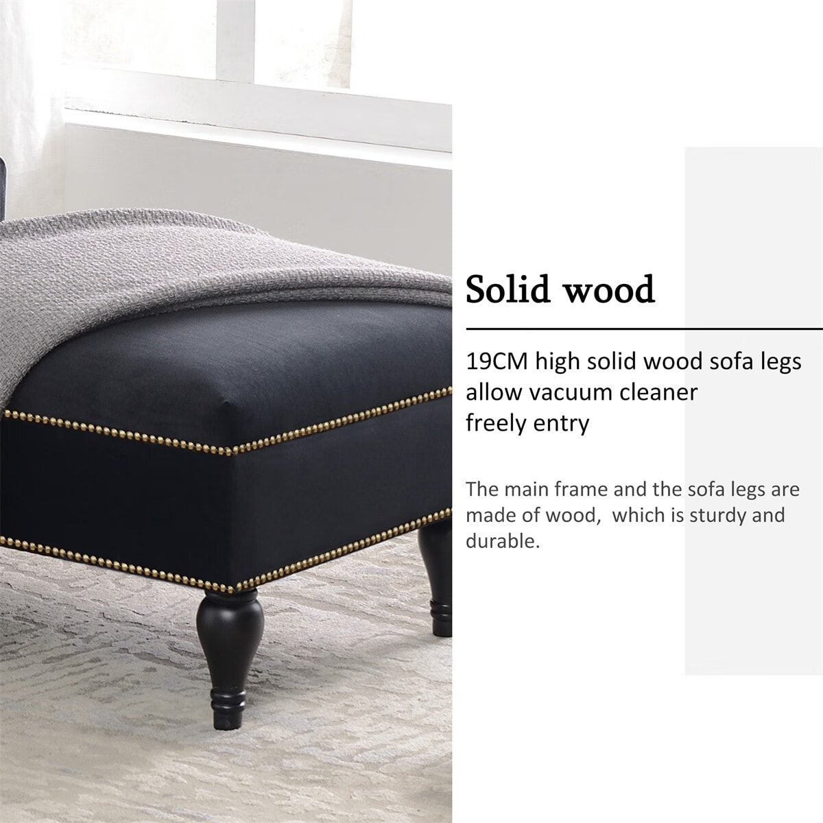 Merax 58 Velvet Button Tufted Right Arm Facing Chaise Lounge