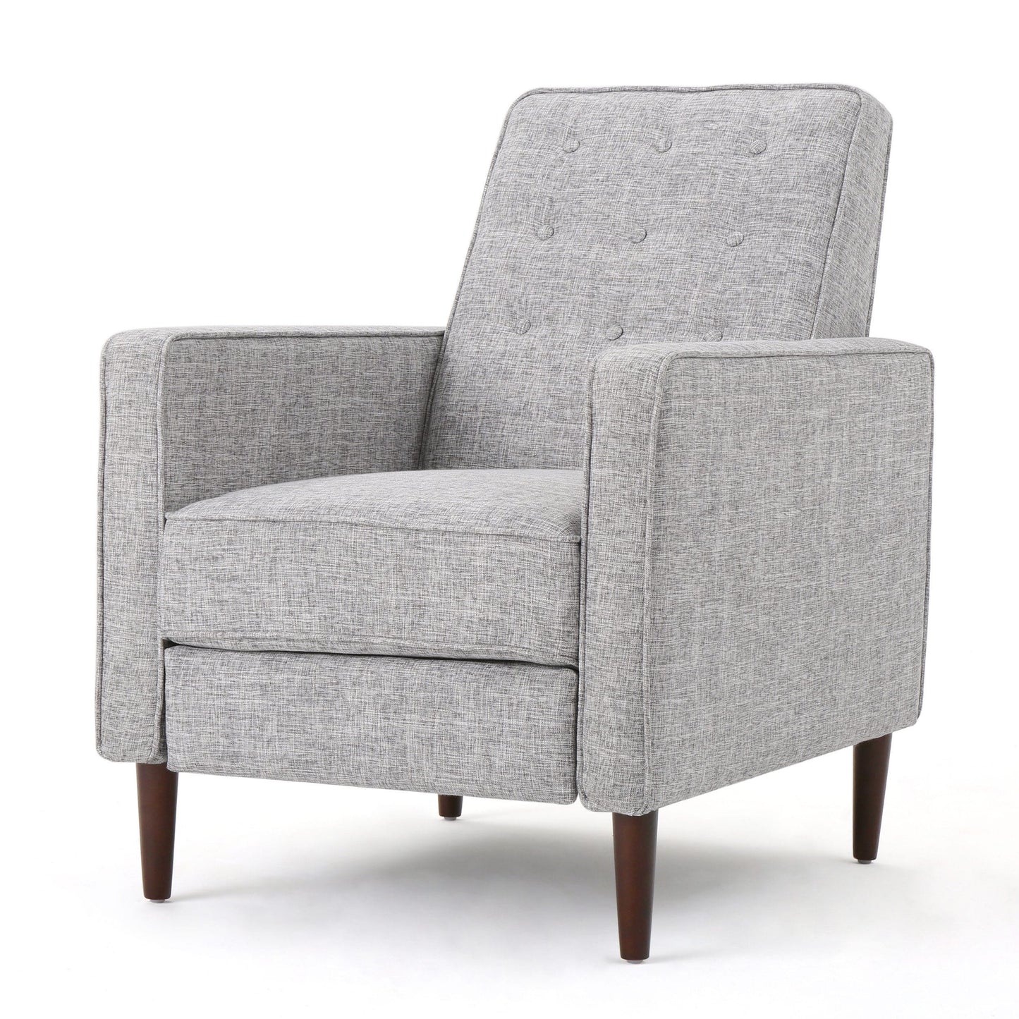 Mervynn Mid-Century Modern Button Tufted Fabric Recliner by Christopher Knight Home