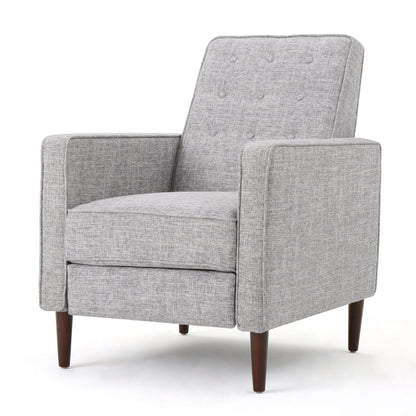 Mervynn Mid-Century Modern Button Tufted Fabric Recliner by Christopher Knight Home