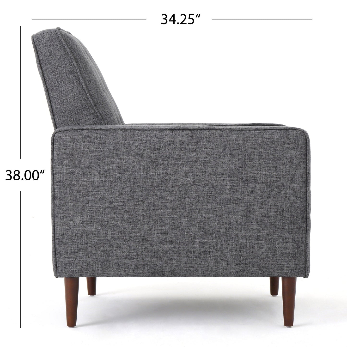 Mervynn Mid-Century Modern Button Tufted Fabric Recliner by Christopher Knight Home