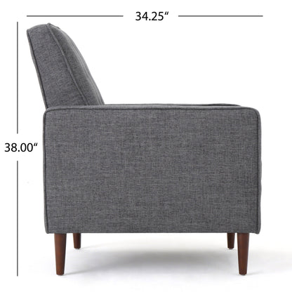 Mervynn Mid-Century Modern Button Tufted Fabric Recliner by Christopher Knight Home