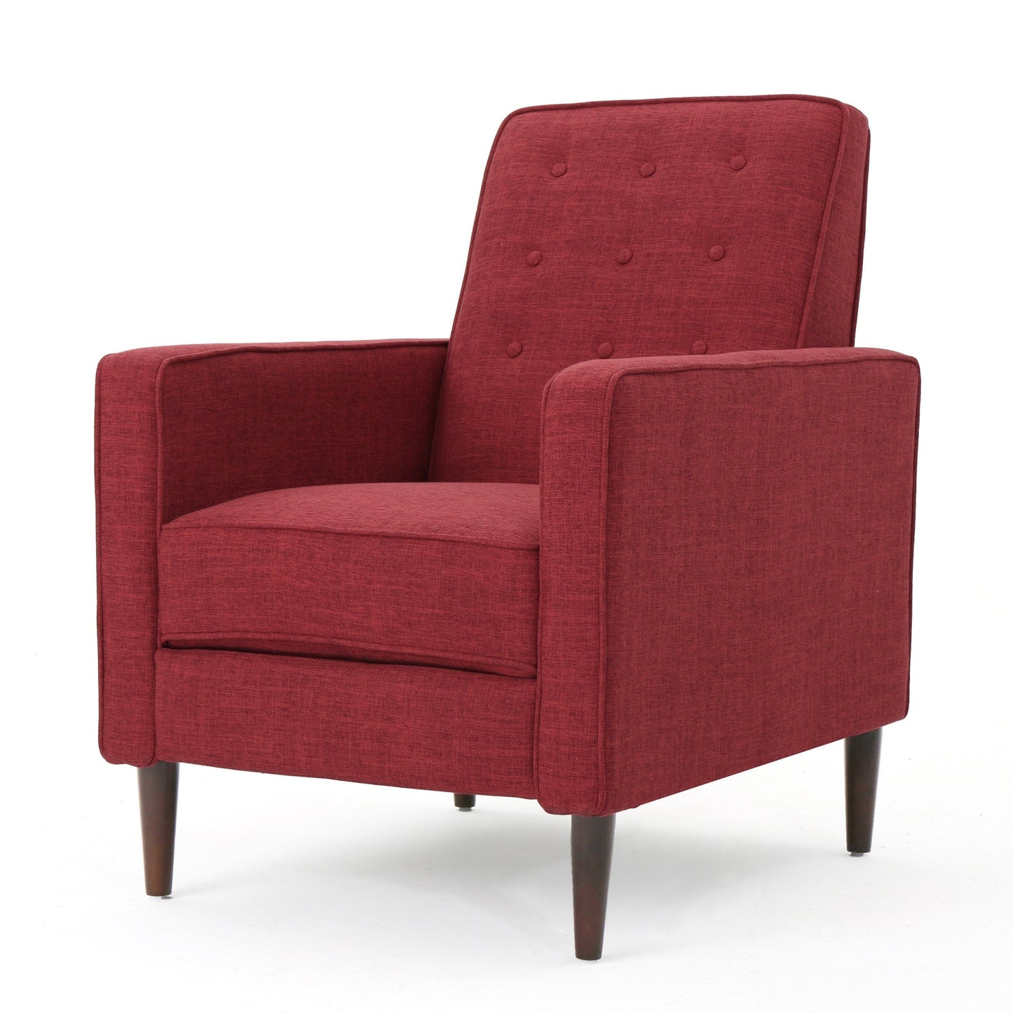 Mervynn Mid-Century Modern Button Tufted Fabric Recliner by Christopher Knight Home