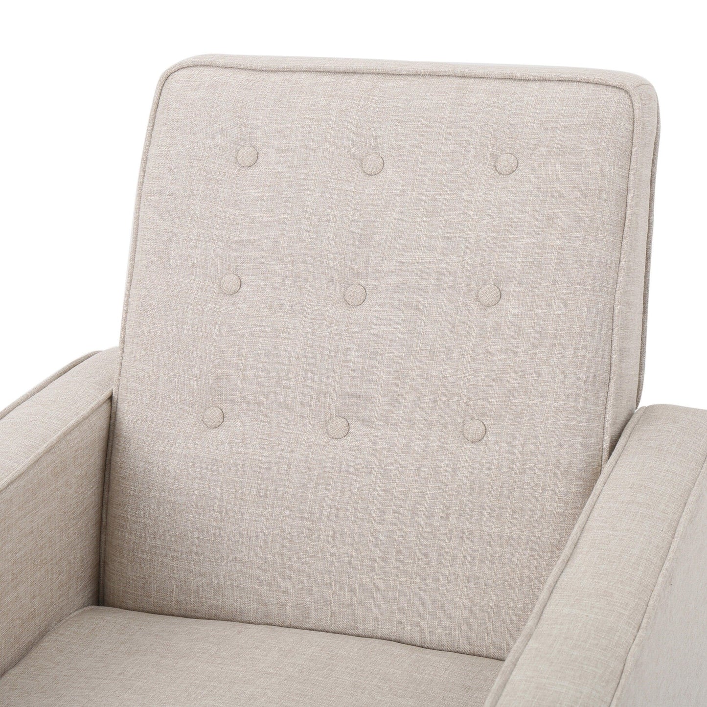 Mervynn Mid-Century Modern Button Tufted Fabric Recliner by Christopher Knight Home