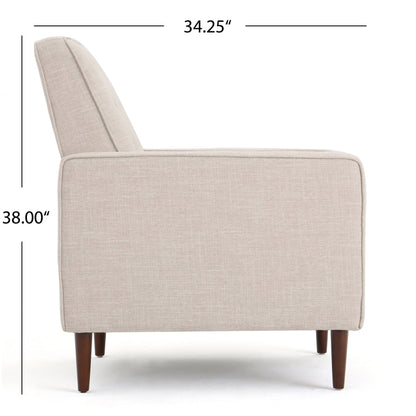 Mervynn Mid-Century Modern Button Tufted Fabric Recliner by Christopher Knight Home