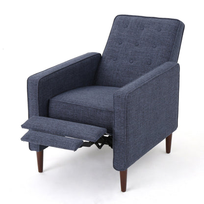 Mervynn Mid-Century Modern Button Tufted Fabric Recliner by Christopher Knight Home