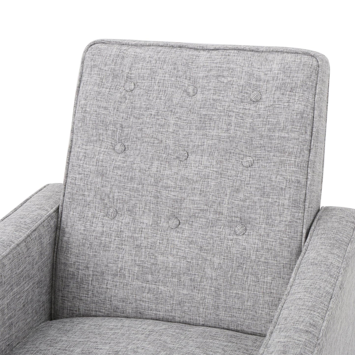 Mervynn Mid-Century Modern Button Tufted Fabric Recliner by Christopher Knight Home