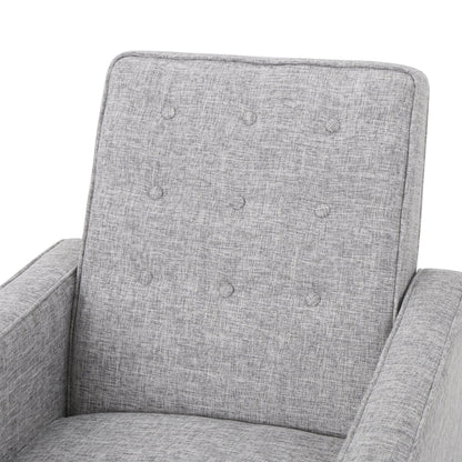 Mervynn Mid-Century Modern Button Tufted Fabric Recliner by Christopher Knight Home