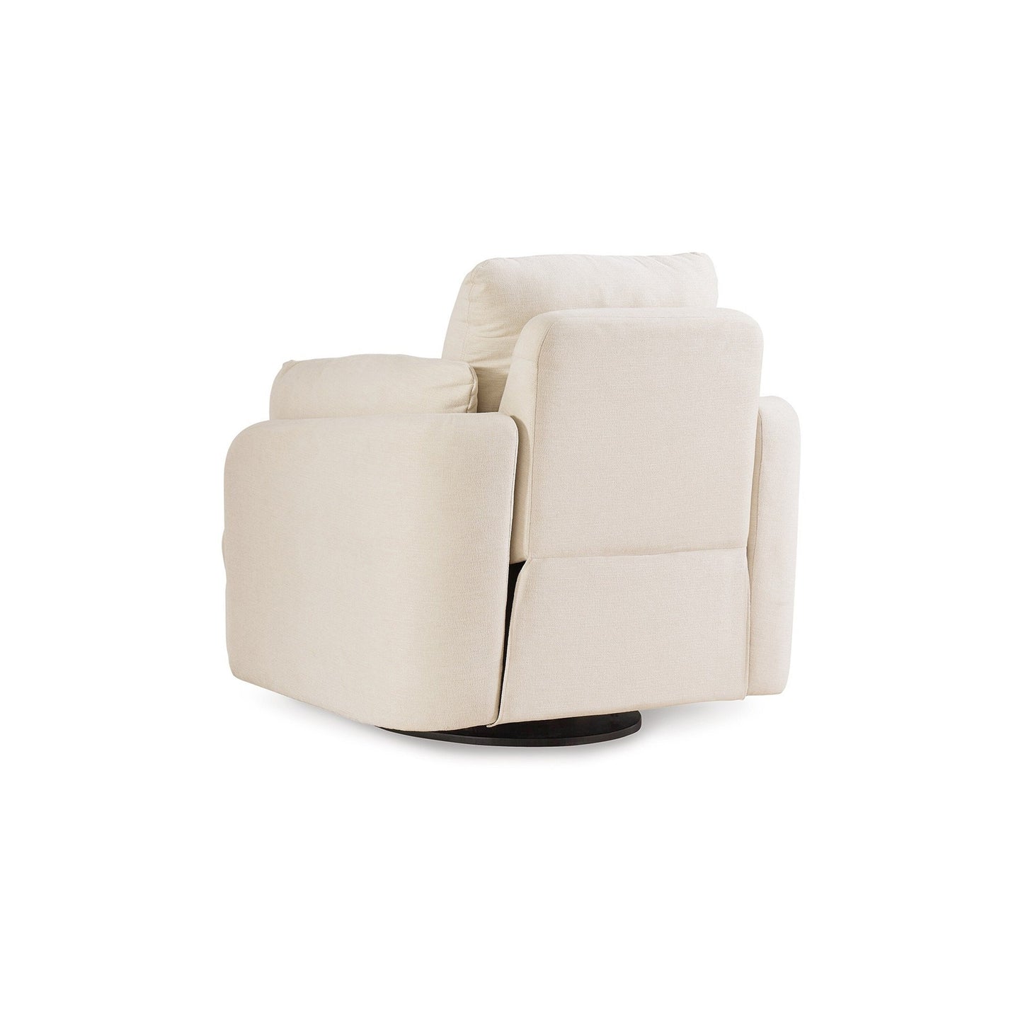 Meso Swivel Manual Glider Recliner Chair, Ivory Nuvella Polyester
