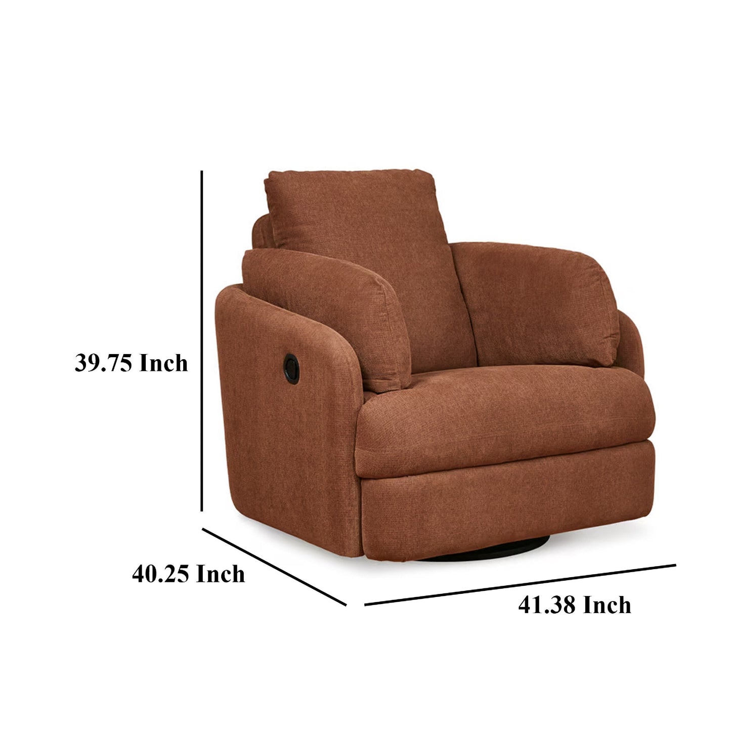 Meso Swivel Manual Glider Recliner Chair, Orange Nuvella Polyester