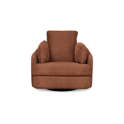 Meso Swivel Manual Glider Recliner Chair, Orange Nuvella Polyester