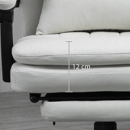 Microfibre 360Â° Swivel Office Recliner with Vibration Massage, Lumbar Heating, Lumbar Pillow, Footrest, Adjustable Height