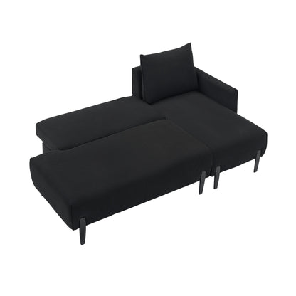 Mid-Century Modern Velvet Sofa - 79.50 Inches Long, Comfortable Love Seat for Small Spaces