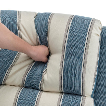 Mid-Century Nailhead Pu Leather Linen Recliner