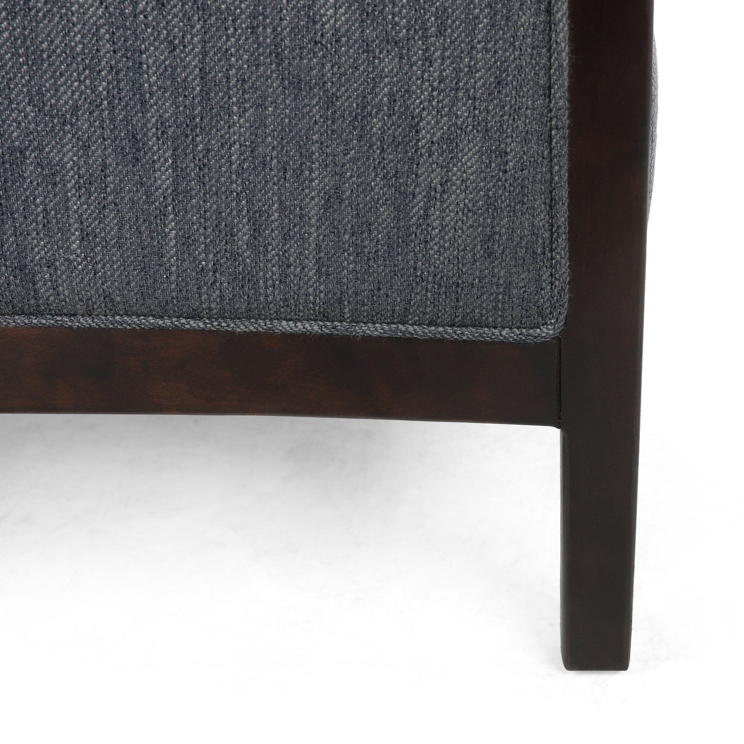 Mid-Century Upholstered Push-Back Recliner with Footrest and Birch Wood Frame