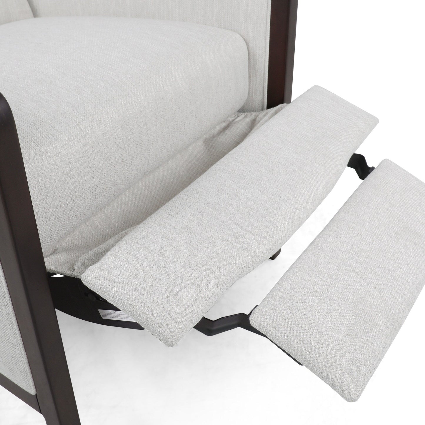 Mid-Century Upholstered Push-Back Recliner with Footrest and Birch Wood Frame