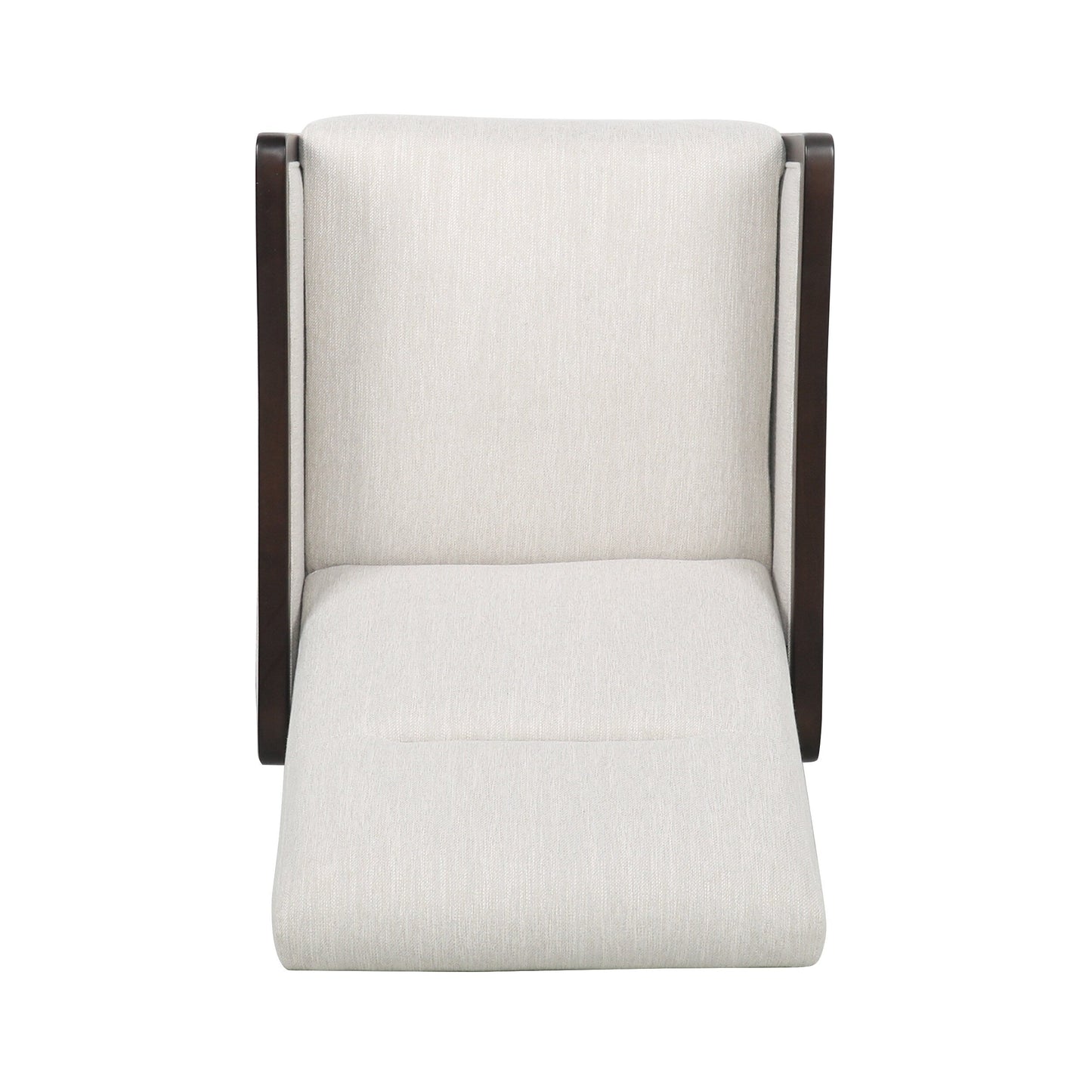 Mid-Century Upholstered Push-Back Recliner with Footrest and Birch Wood Frame