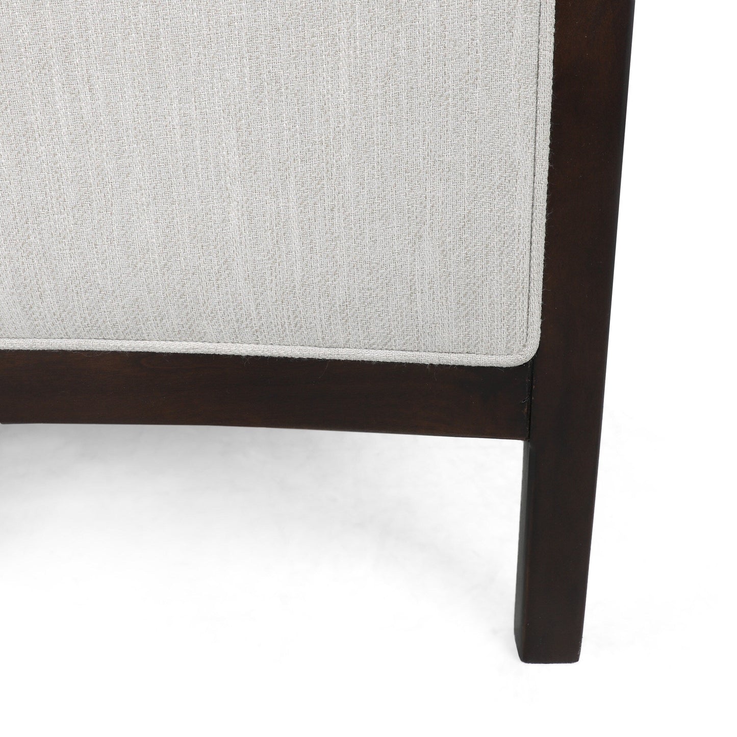 Mid-Century Upholstered Push-Back Recliner with Footrest and Birch Wood Frame