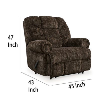 Mikey Manual Recliner Chair, Zero Wall, Dark Brown Polyester Velvet