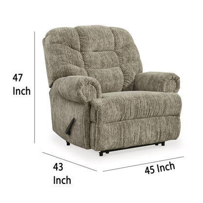 Mikey Manual Recliner Chair, Zero Wall, Plush Taupe Polyester Velvet
