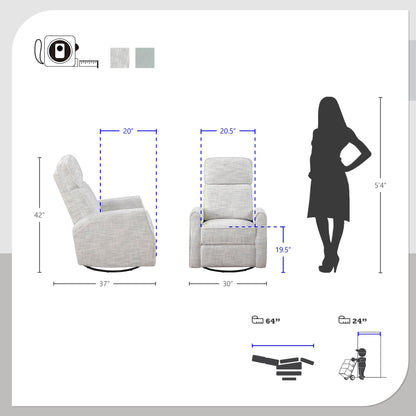 Miralina Fabric Swivel Glider Manual Reclining Chair