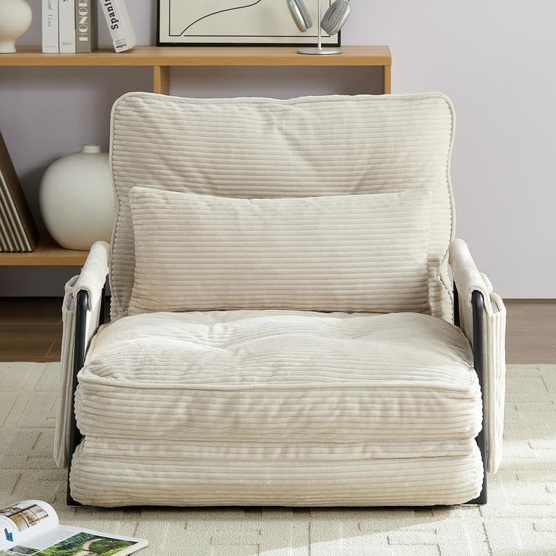 Mixoy Muti-Functional Folding Floor Sofa Bed with Pillows,6 Position Adjustable Backrest-3+1
