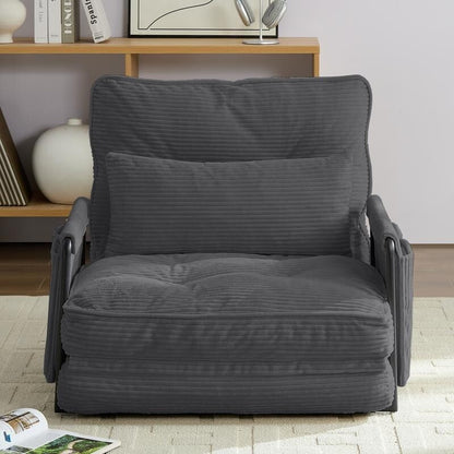 Mixoy Muti-Functional Folding Floor Sofa Bed with Pillows,6 Position Adjustable Backrest-3+1
