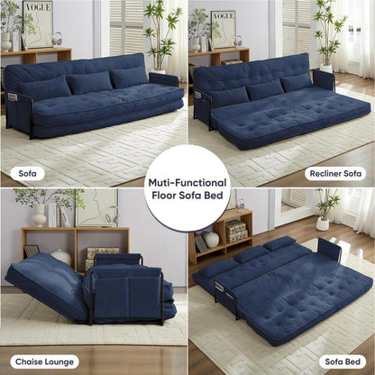 Mixoy Muti-Functional Folding Floor Sofa Bed with Pillows,6 Position Adjustable Backrest-3+1