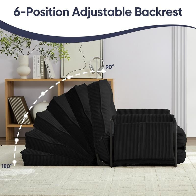 Mixoy Muti-Functional Folding Floor Sofa Bed with Pillows,6 Position Adjustable Backrest-3+1