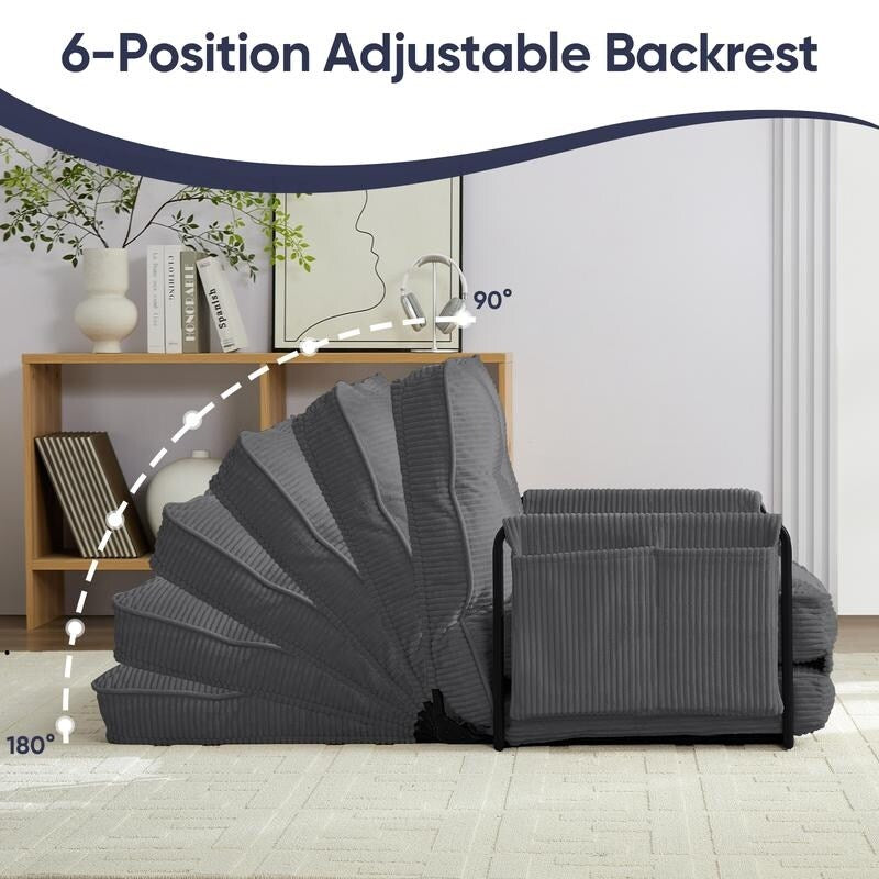 Mixoy Muti-Functional Folding Floor Sofa Bed with Pillows,6 Position Adjustable Backrest-3+1